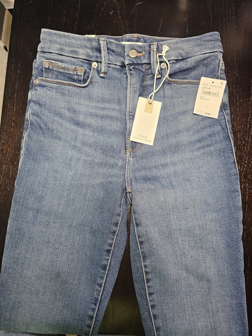 Good American Good Waist Medium Blue High-Rise Slim Jeans